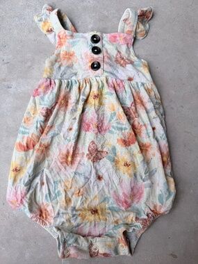Boho Summer Floral Bamboo Sunsuit Romper